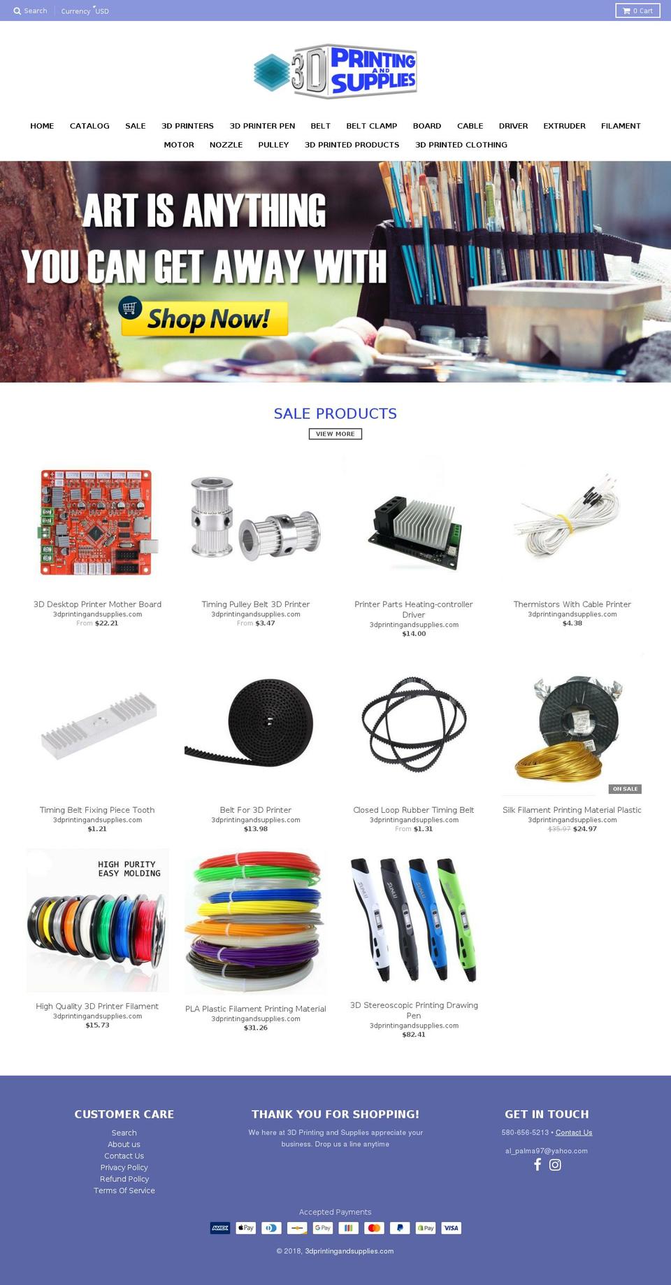 ecomclub-store Shopify theme site example 3dprintingandsupplies.com