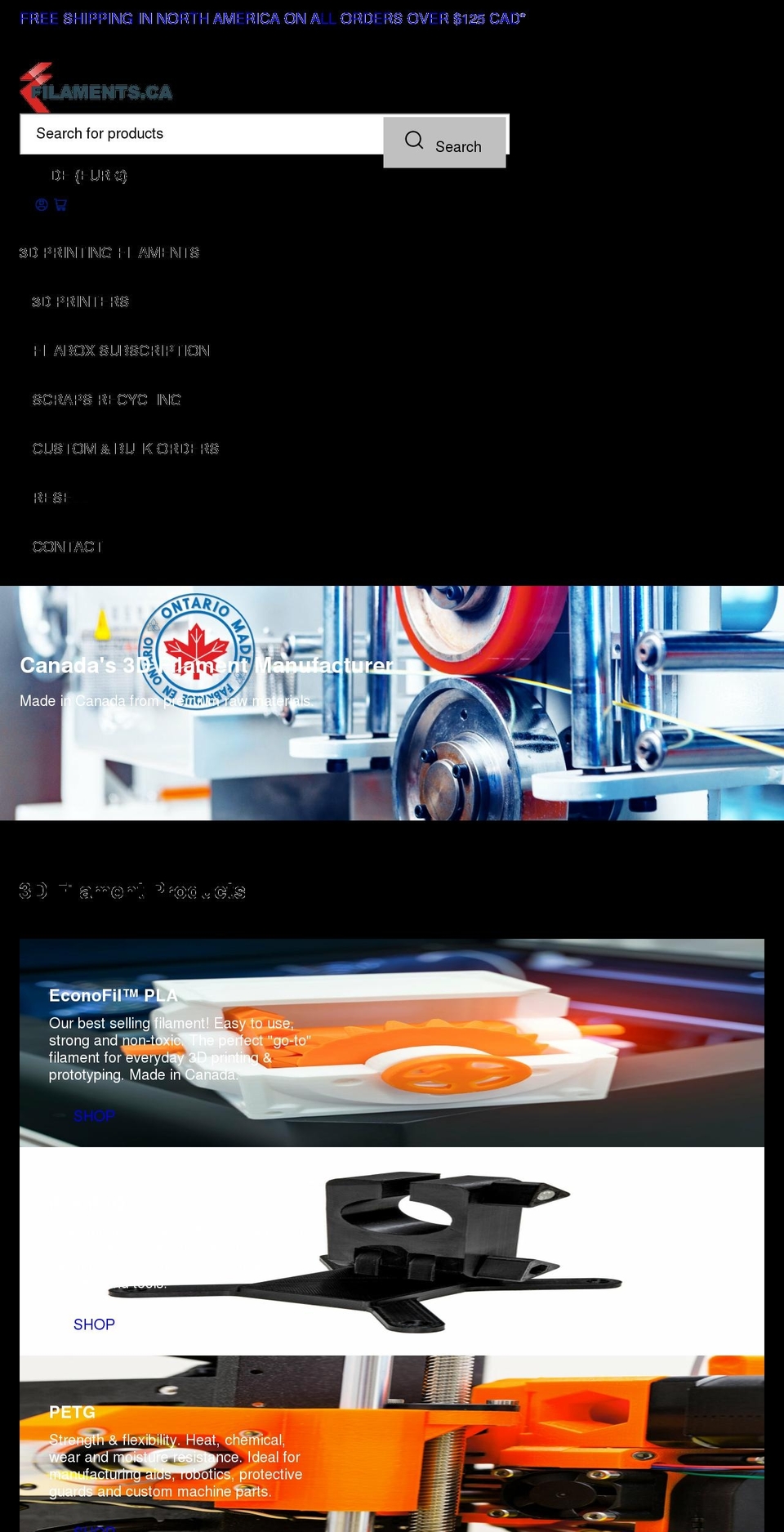 3dprintingcanada.store shopify website screenshot