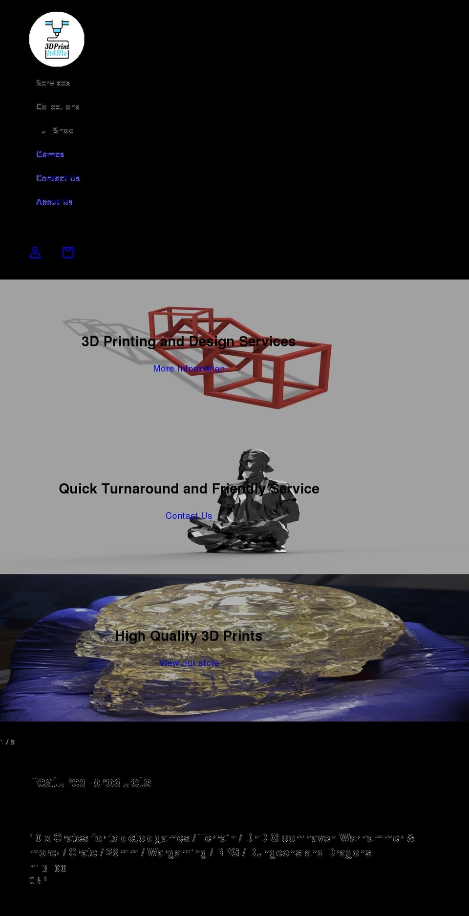 3dprintit4me.com shopify website screenshot