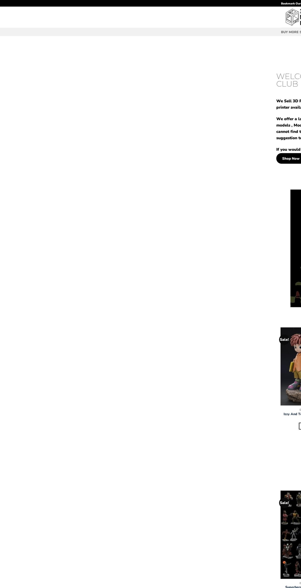 3dprintmakersclub.com shopify website screenshot