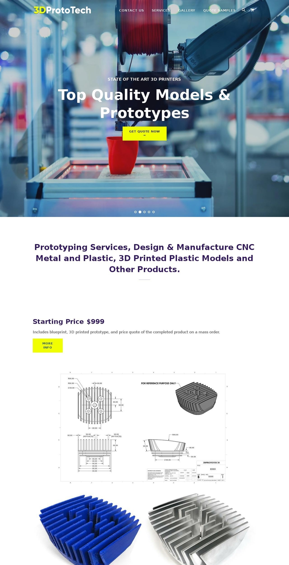 3dprototech.com — Shopify storefront screenshot