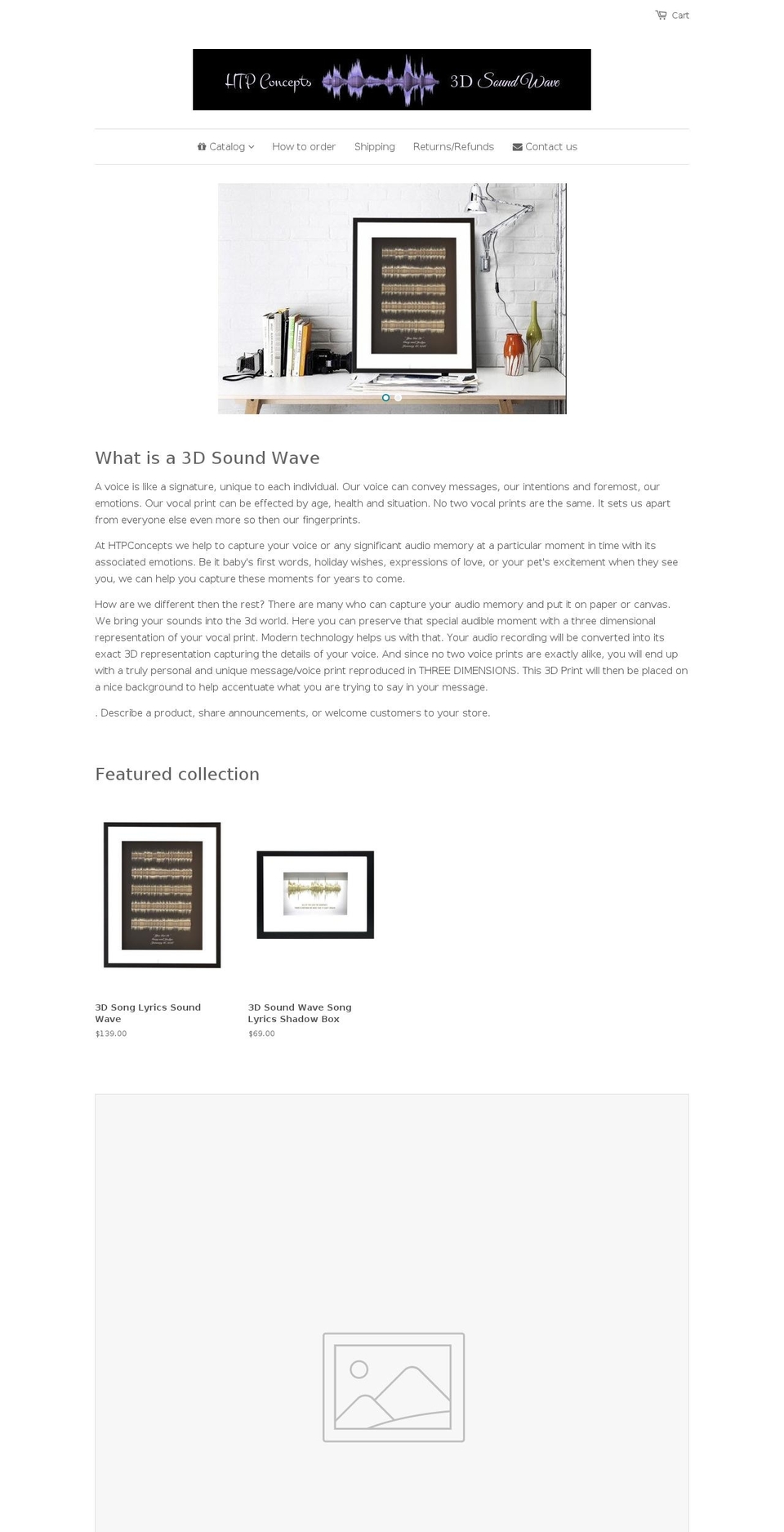 3dsoundwaveart.com shopify website screenshot