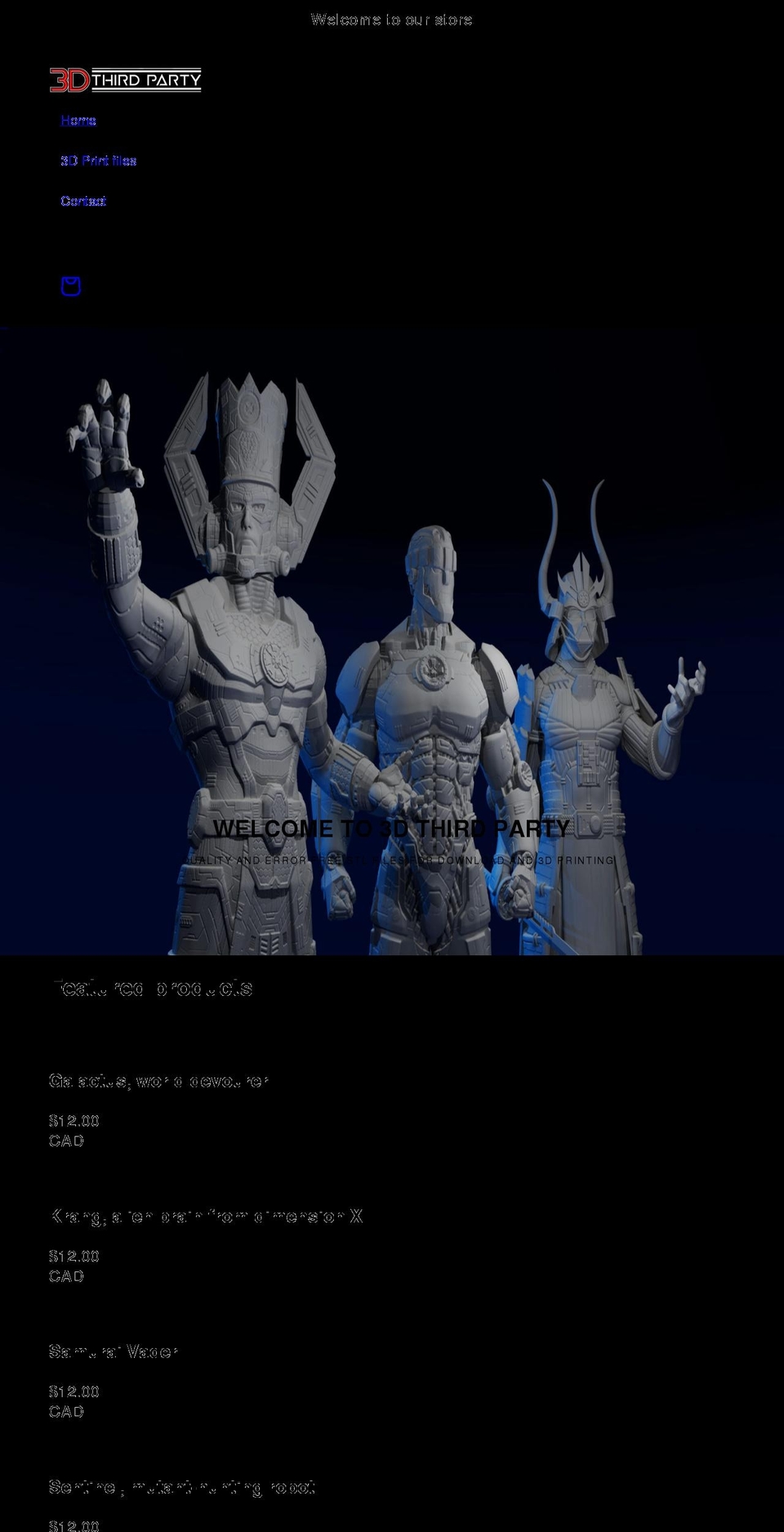 3dthirdparty.com shopify website screenshot