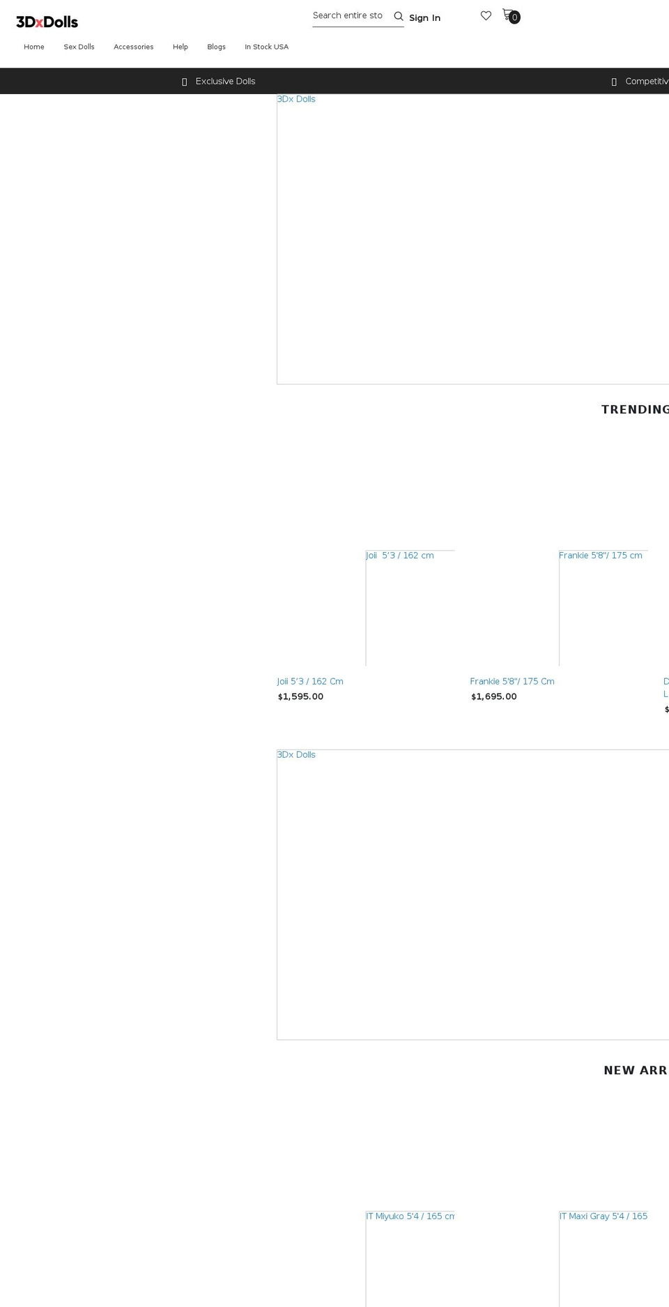 3dxdolls.com shopify website screenshot
