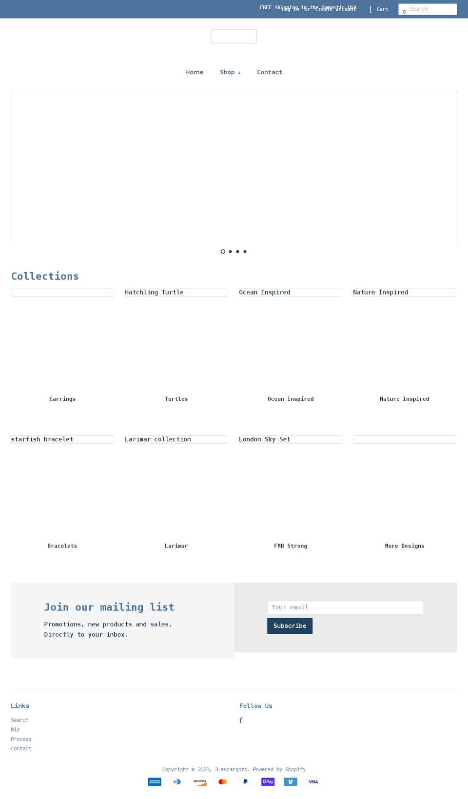 3escargots.com shopify website screenshot