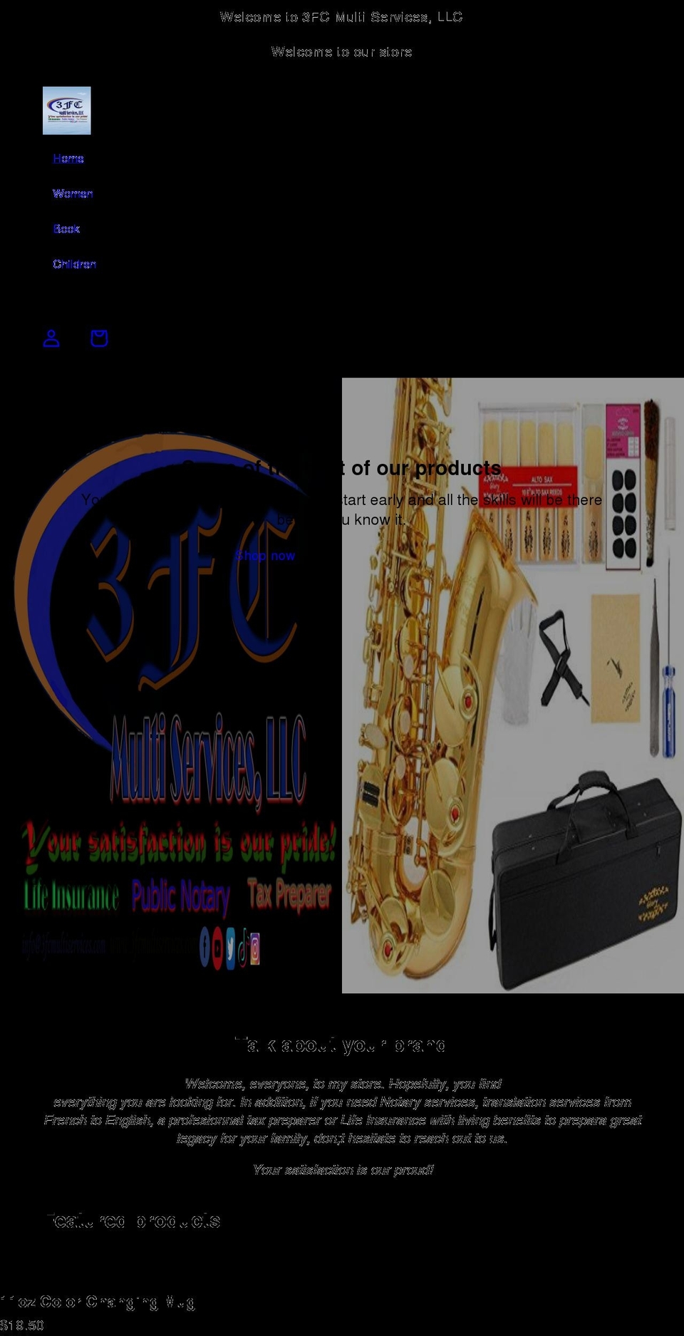 3fcmultiservices.com shopify website screenshot