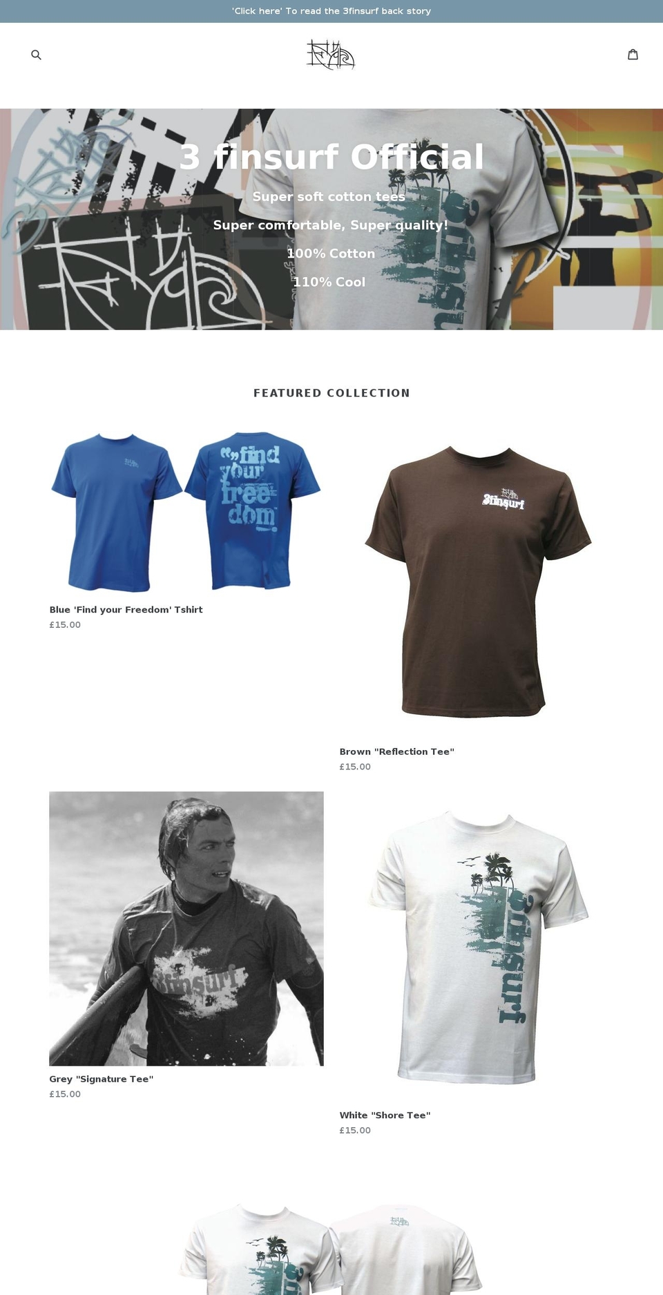 3finsurf.com shopify website screenshot