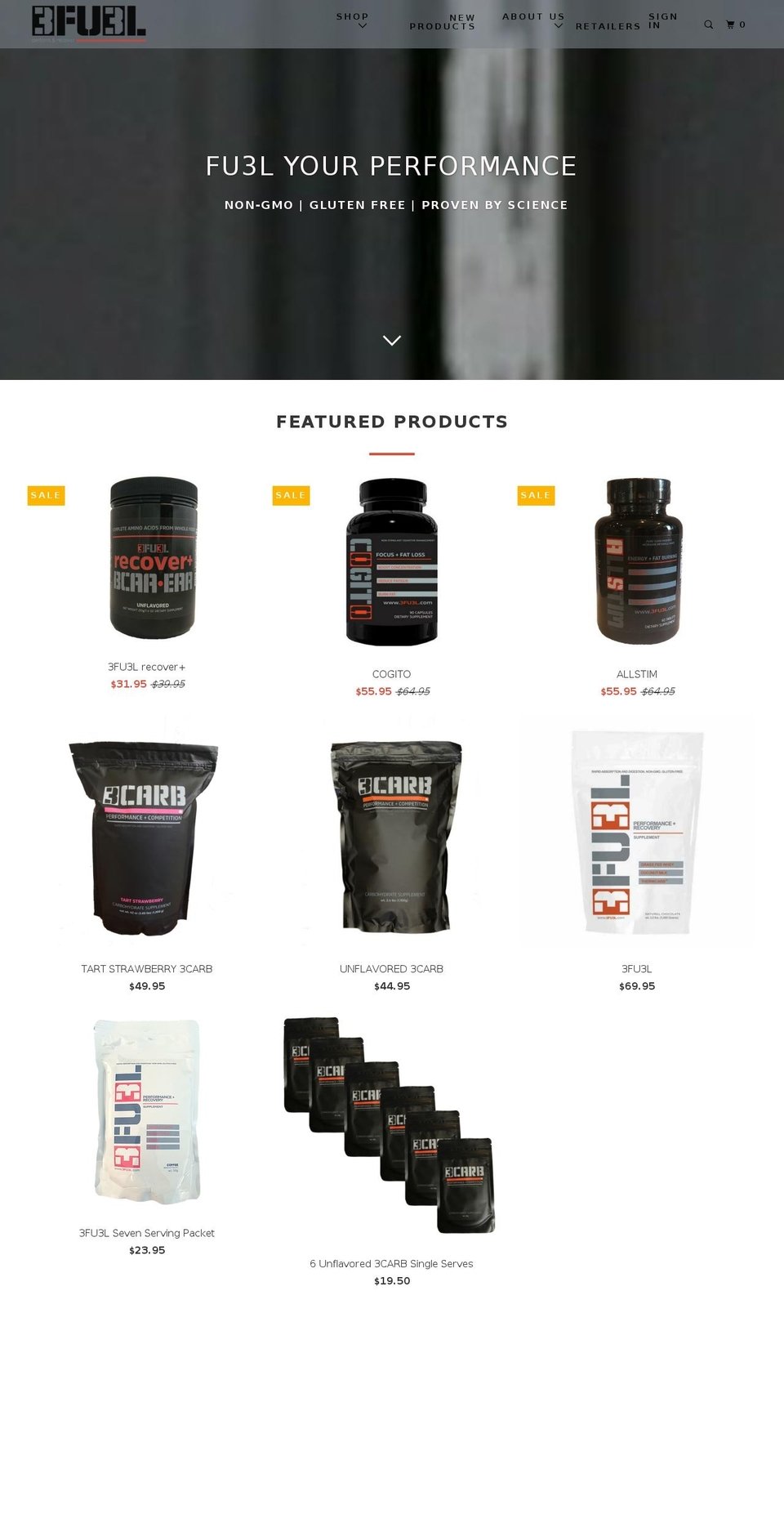 3fu3l.com — Shopify storefront screenshot