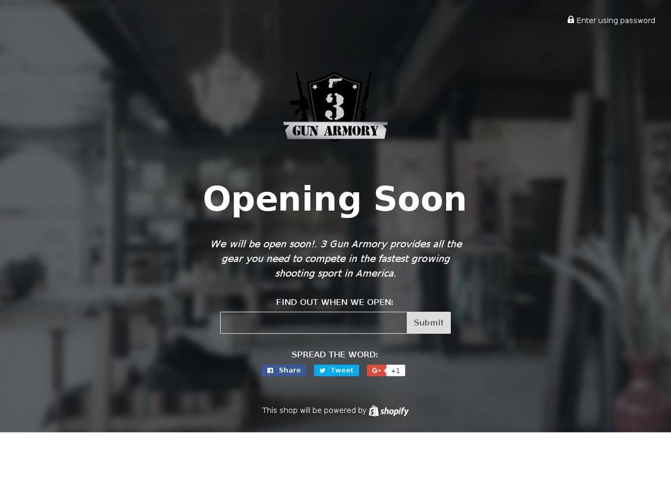 3gunarmory.com shopify website screenshot