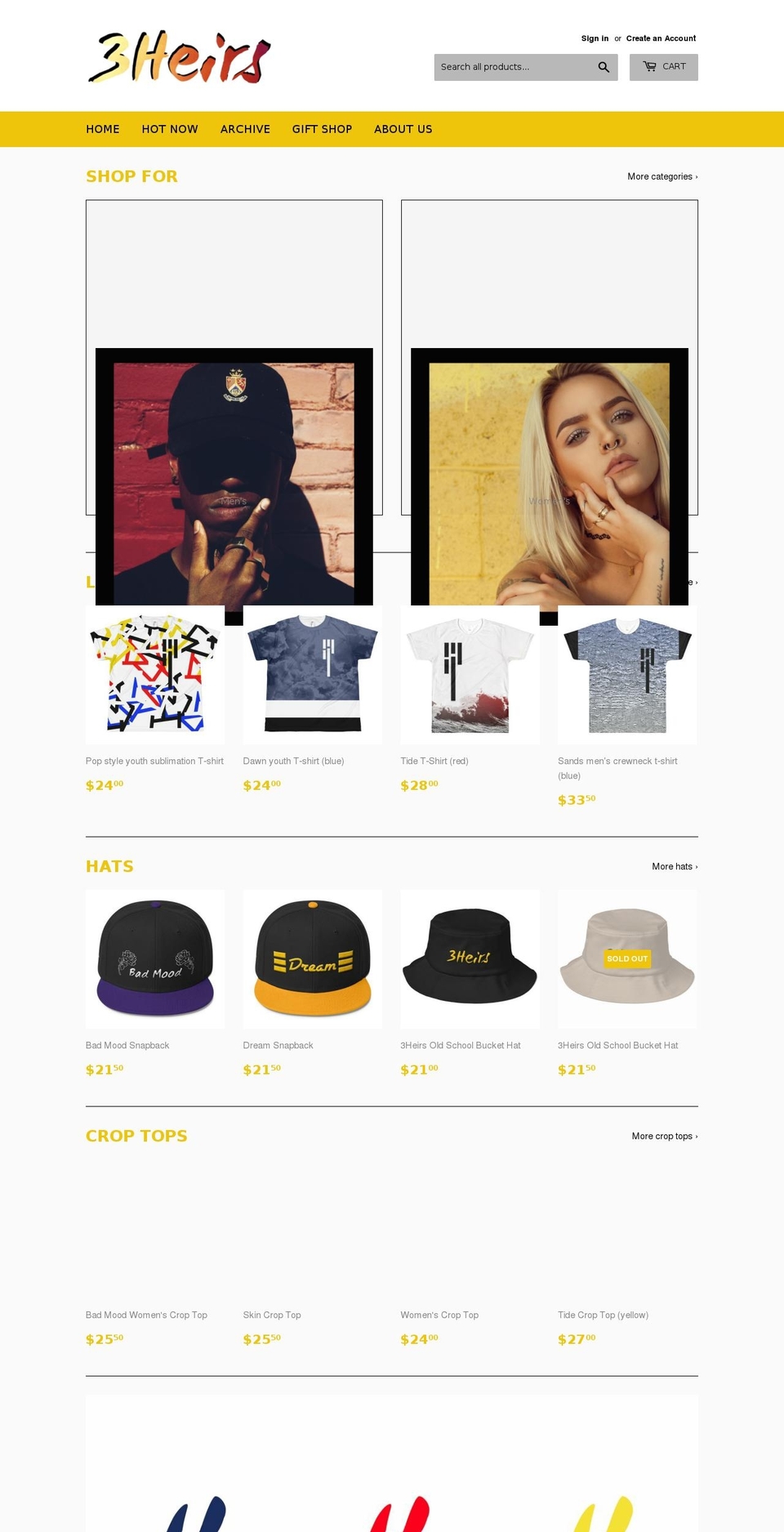 3heirs.net shopify website screenshot