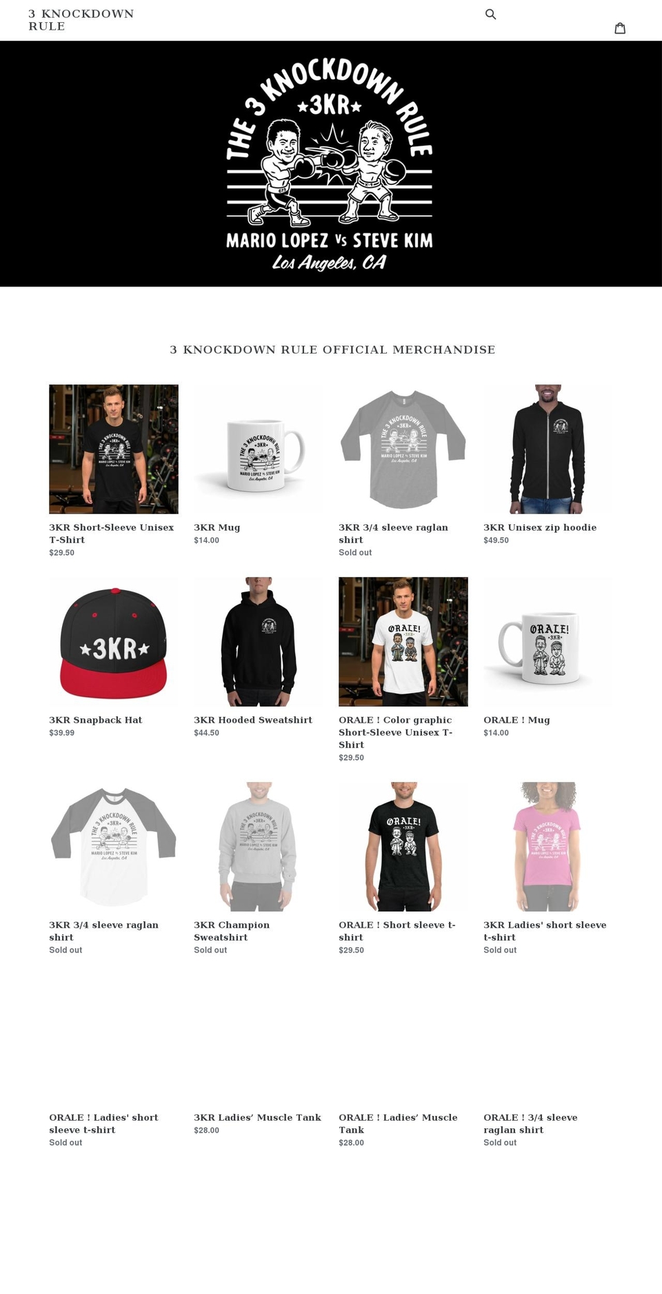 3knockdownrule.com shopify website screenshot