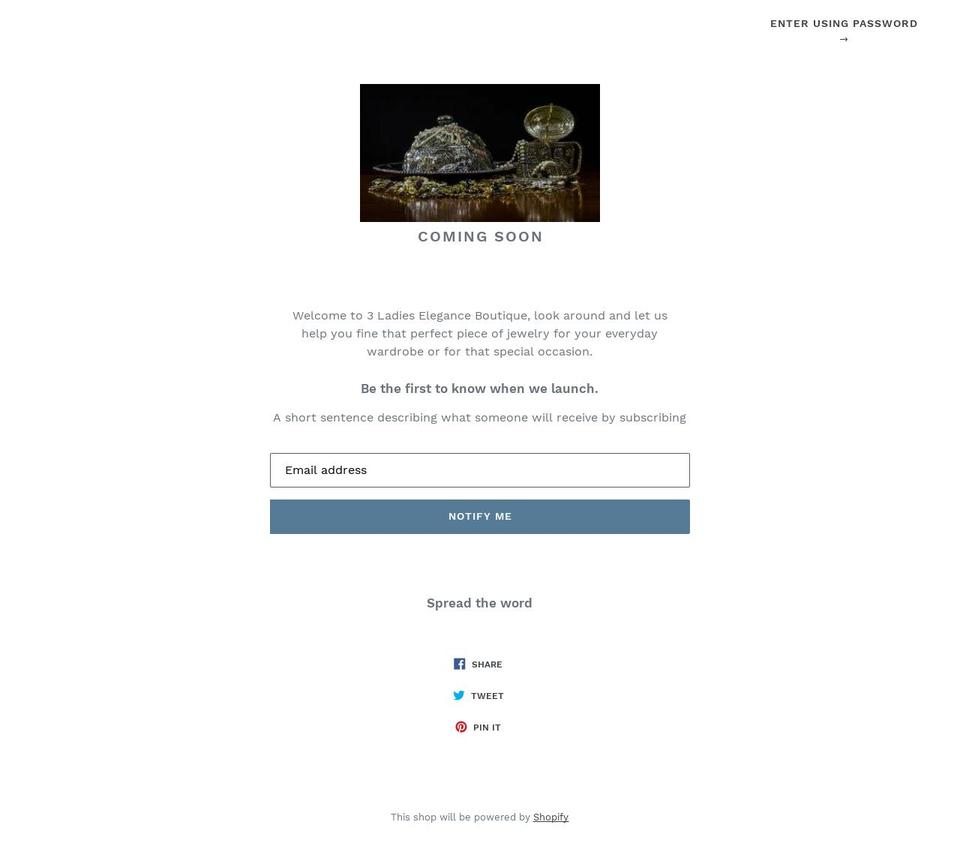 3ladieseleganceboutique.com shopify website screenshot