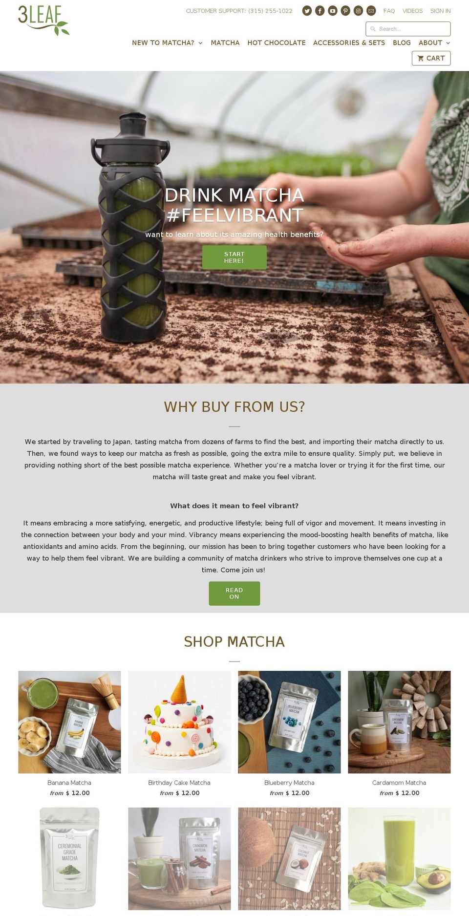 3leaftea.com — Shopify storefront screenshot