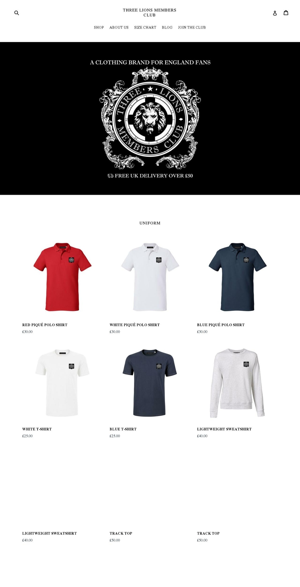3lionsmembersclub.com — Shopify storefront screenshot