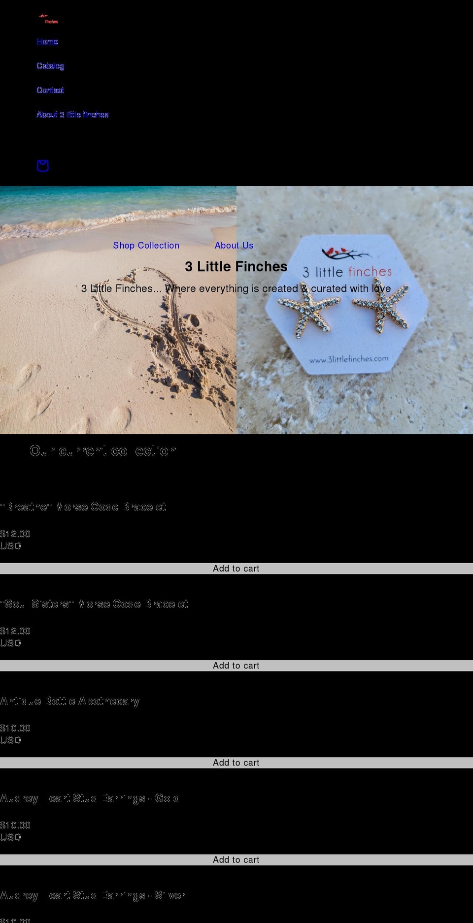 3littlefinches.com shopify website screenshot