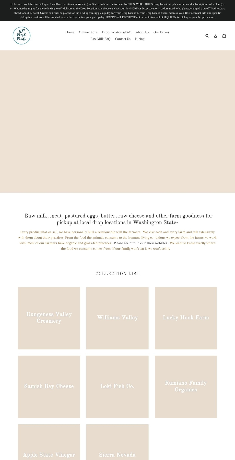 3lpfreshfoods.com shopify website screenshot