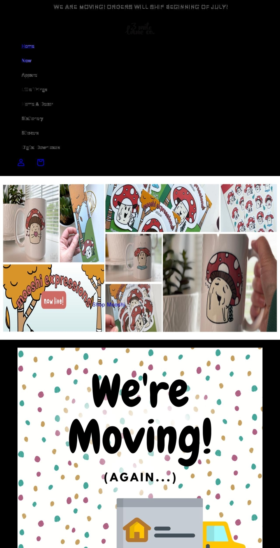 3milelaneco.com shopify website screenshot