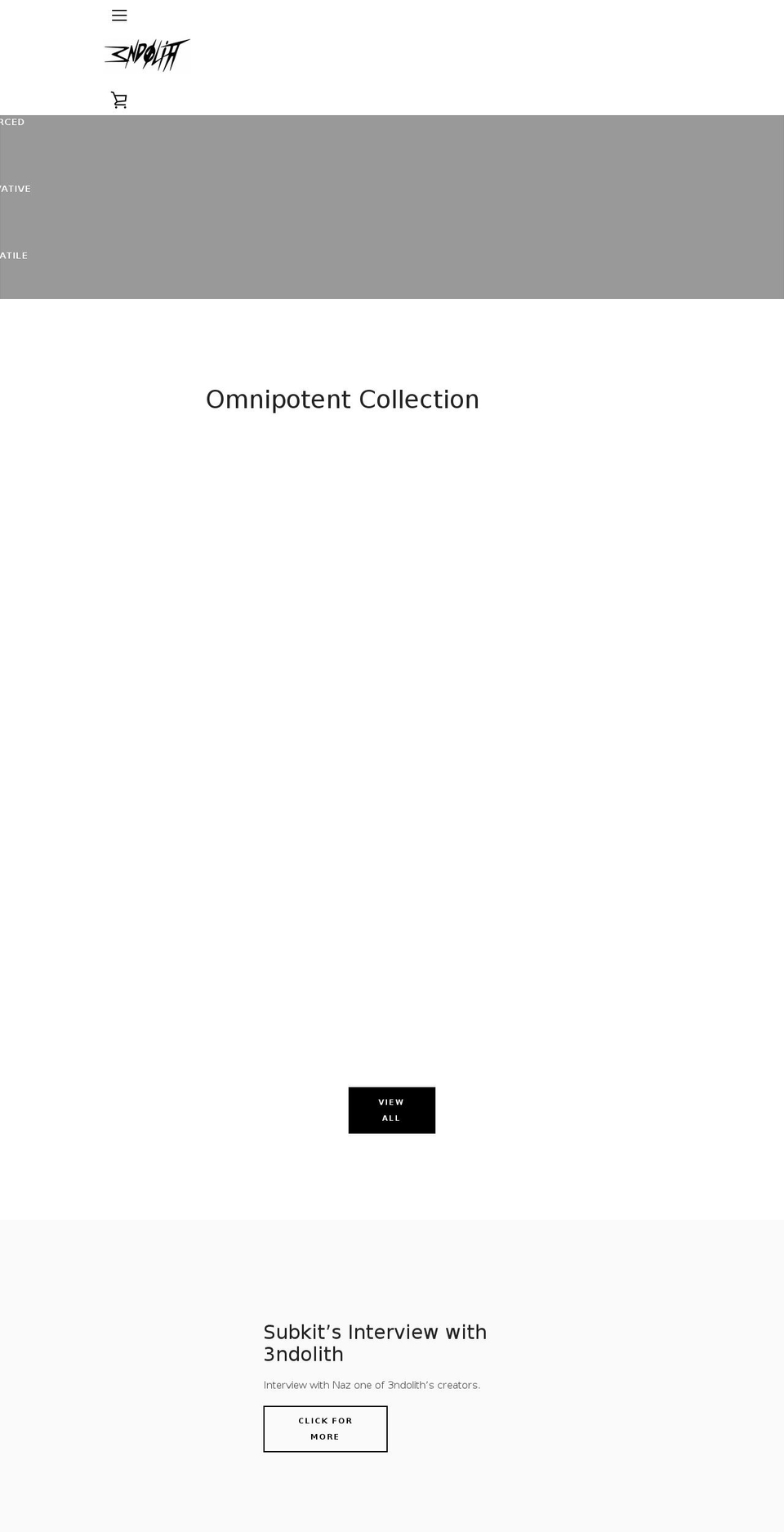 3ndolith.com shopify website screenshot