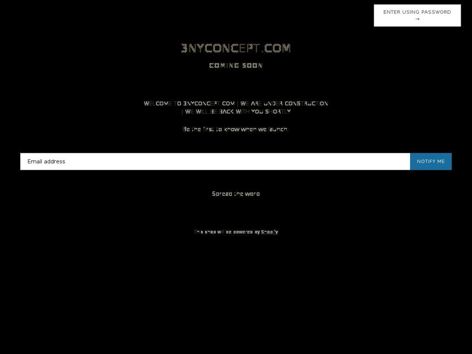 3nyconcept.com shopify website screenshot