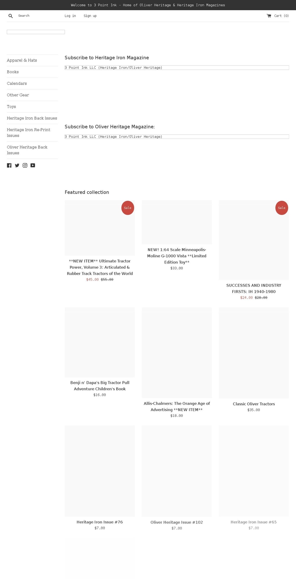3pointink.com shopify website screenshot