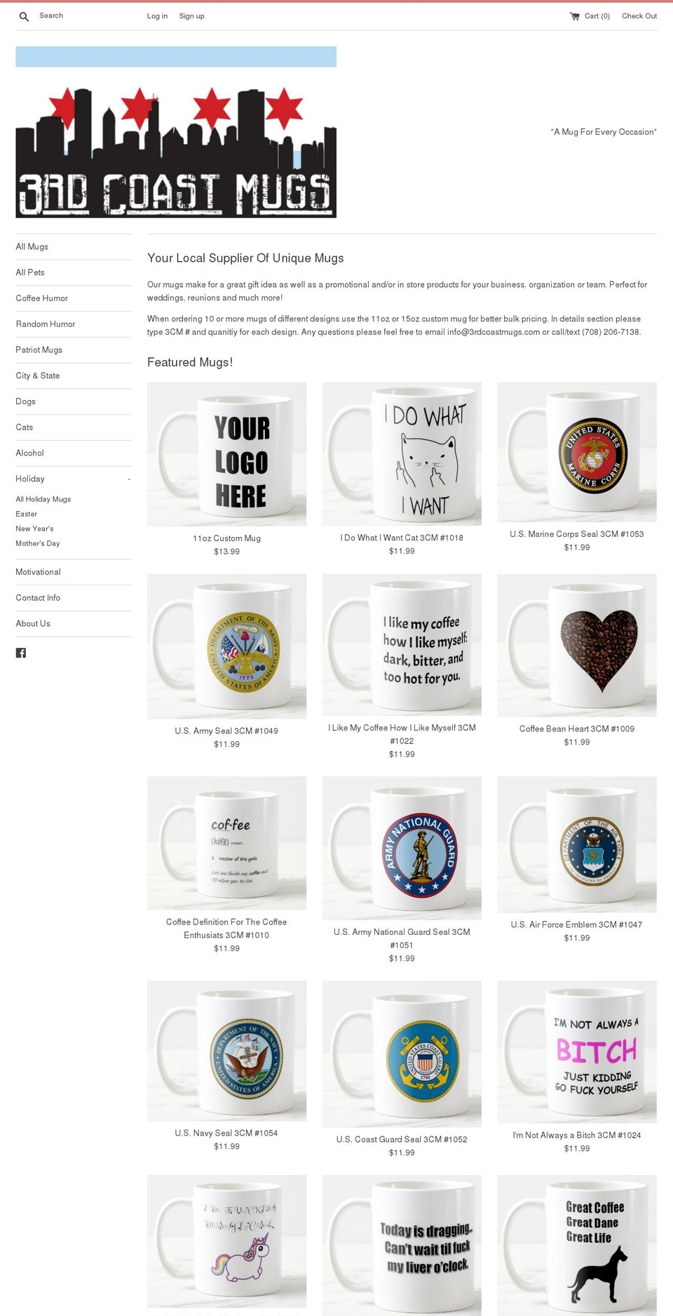 3rdcoastmugs.com shopify website screenshot