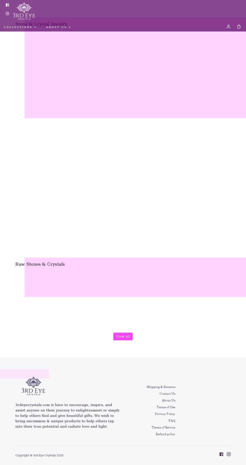 3rdeyecrystals.com shopify website screenshot