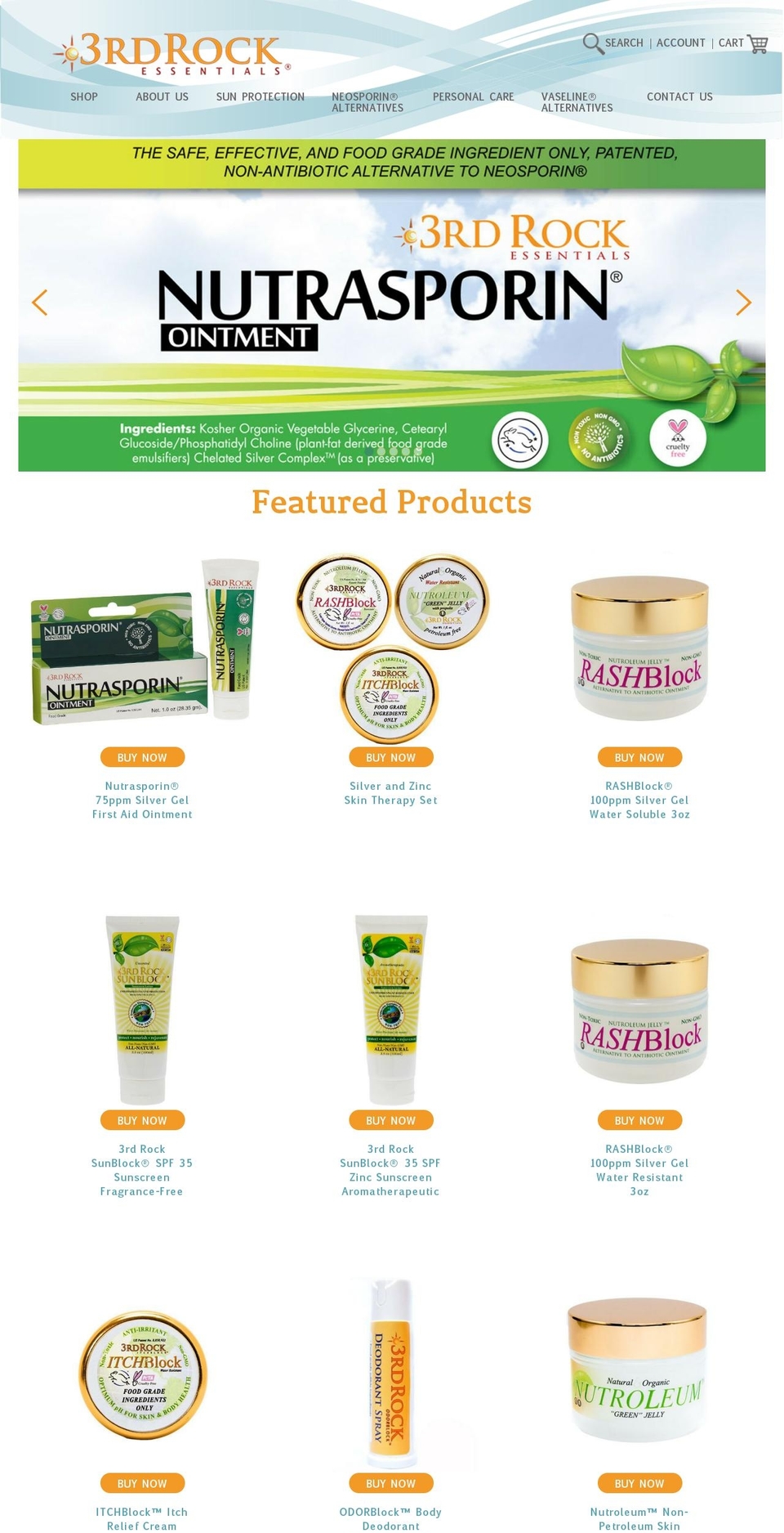 3rdrockessentials.com shopify website screenshot