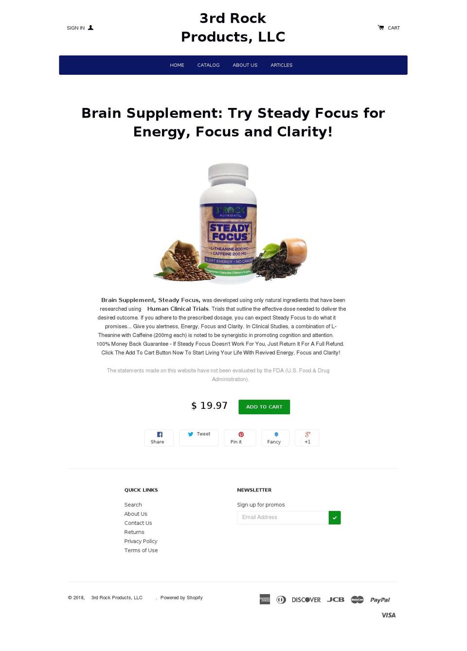 3rdrocknutrients.com — Shopify storefront screenshot