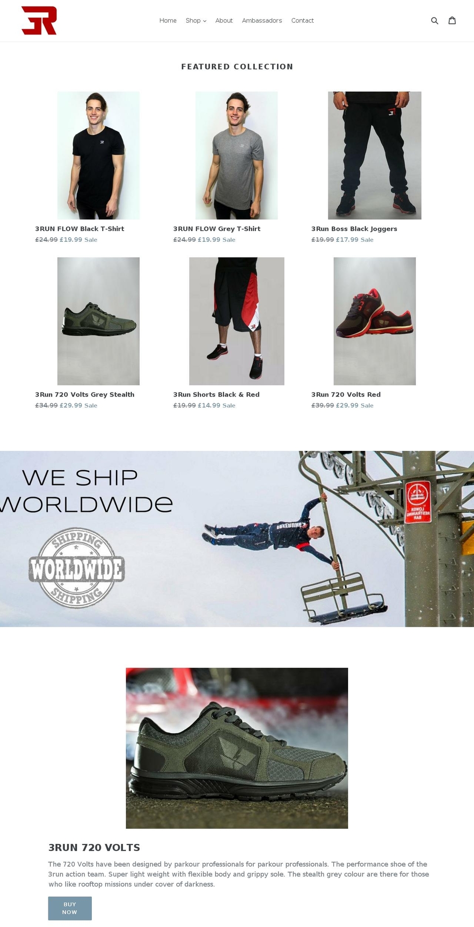 3runshop.com shopify website screenshot