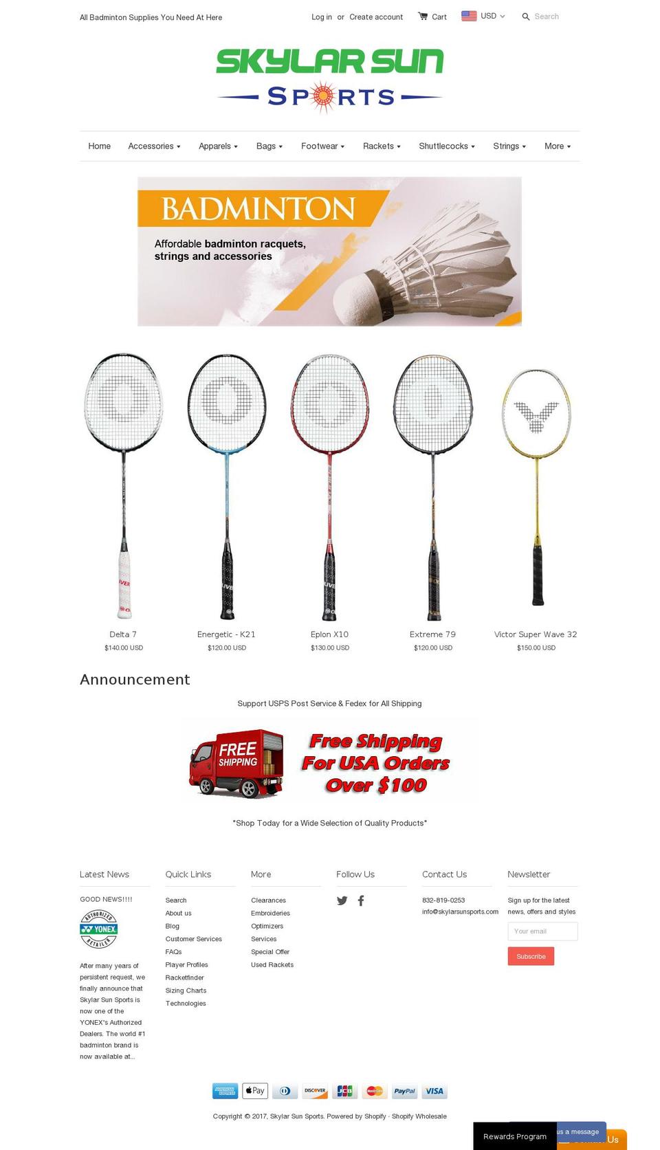 3sbadminton.com shopify website screenshot