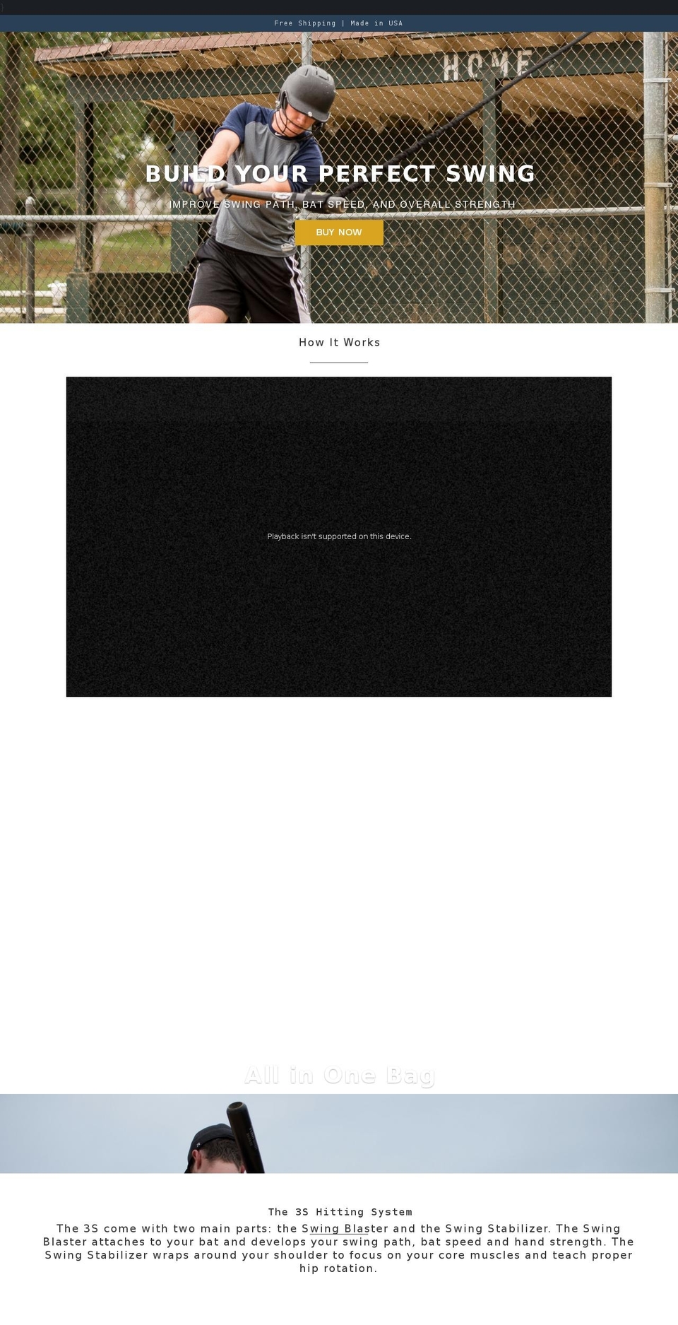 3sbaseball.com shopify website screenshot
