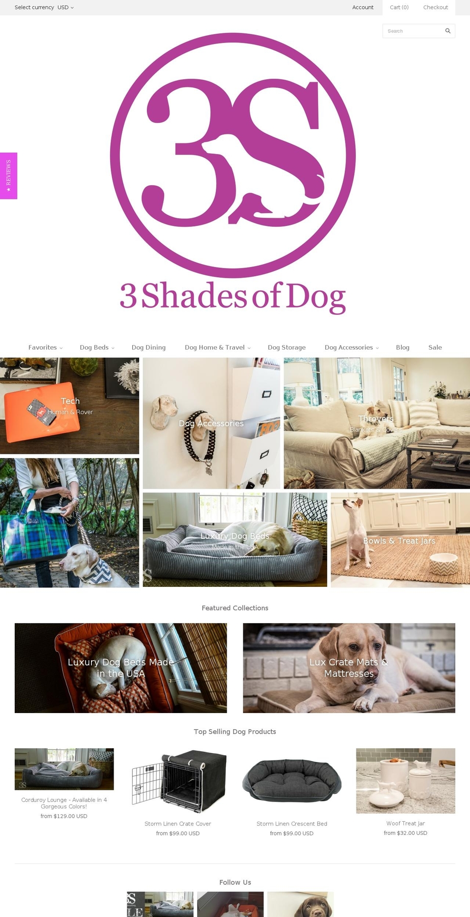 3shadesofdog.com shopify website screenshot