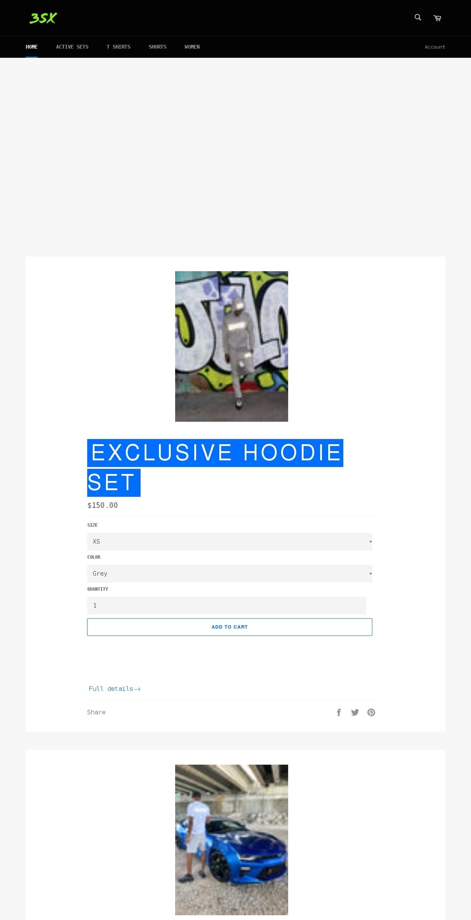 3shotzxxx.com shopify website screenshot