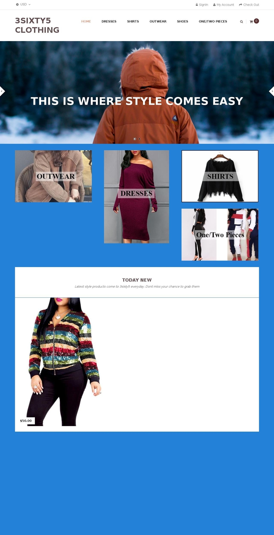 ap-alaska-1 Shopify theme site example 3sixty5clothing.com