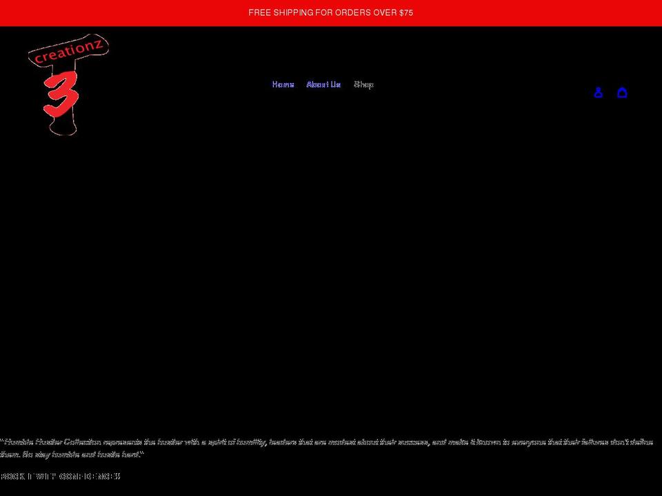 3tcreationz.com shopify website screenshot