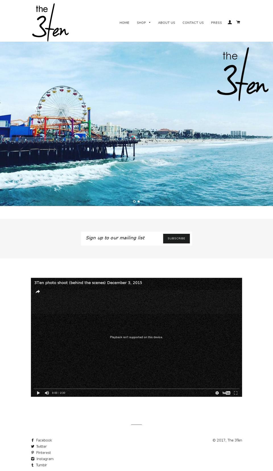 3tenclothing.com shopify website screenshot