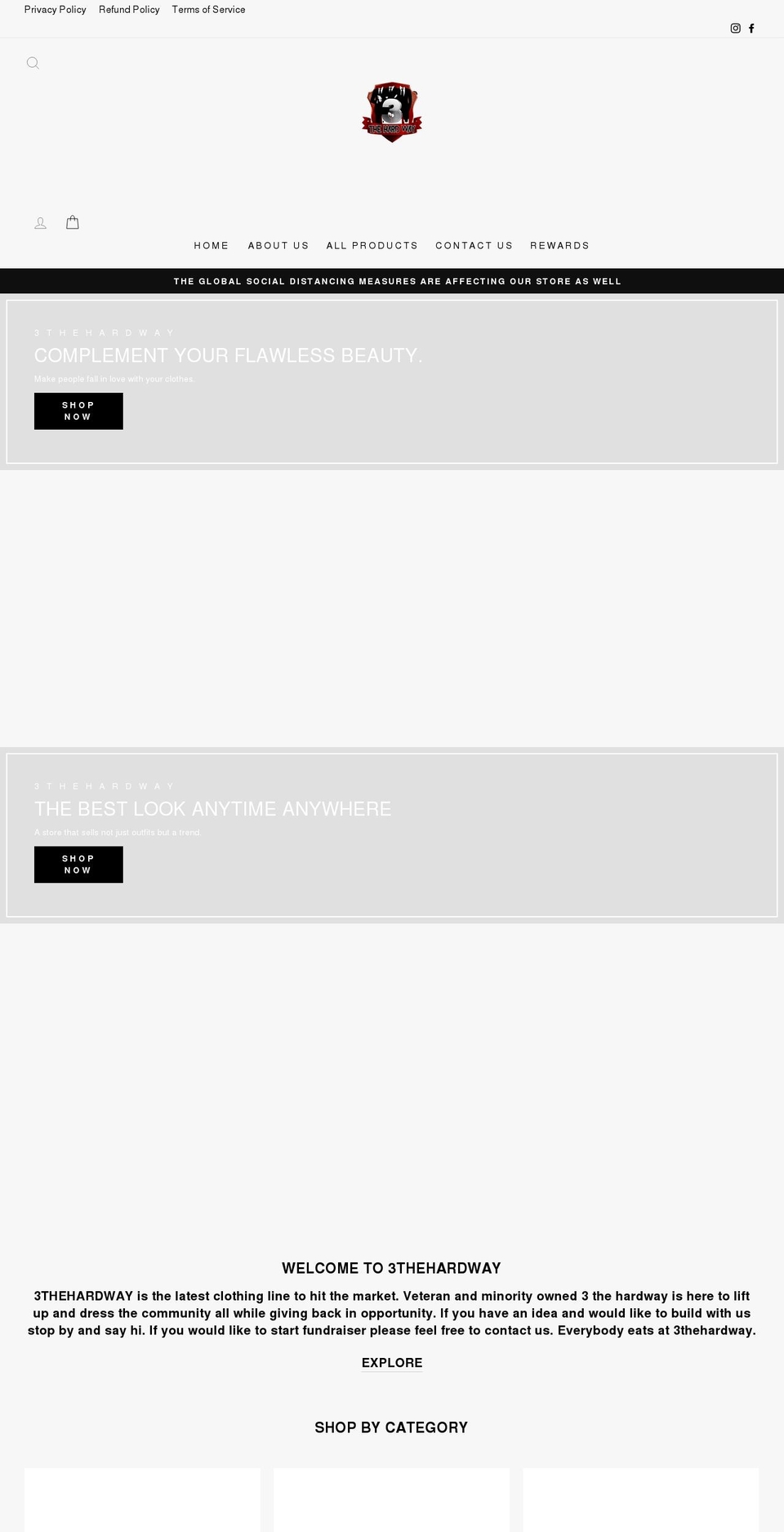 3thahardway.com shopify website screenshot