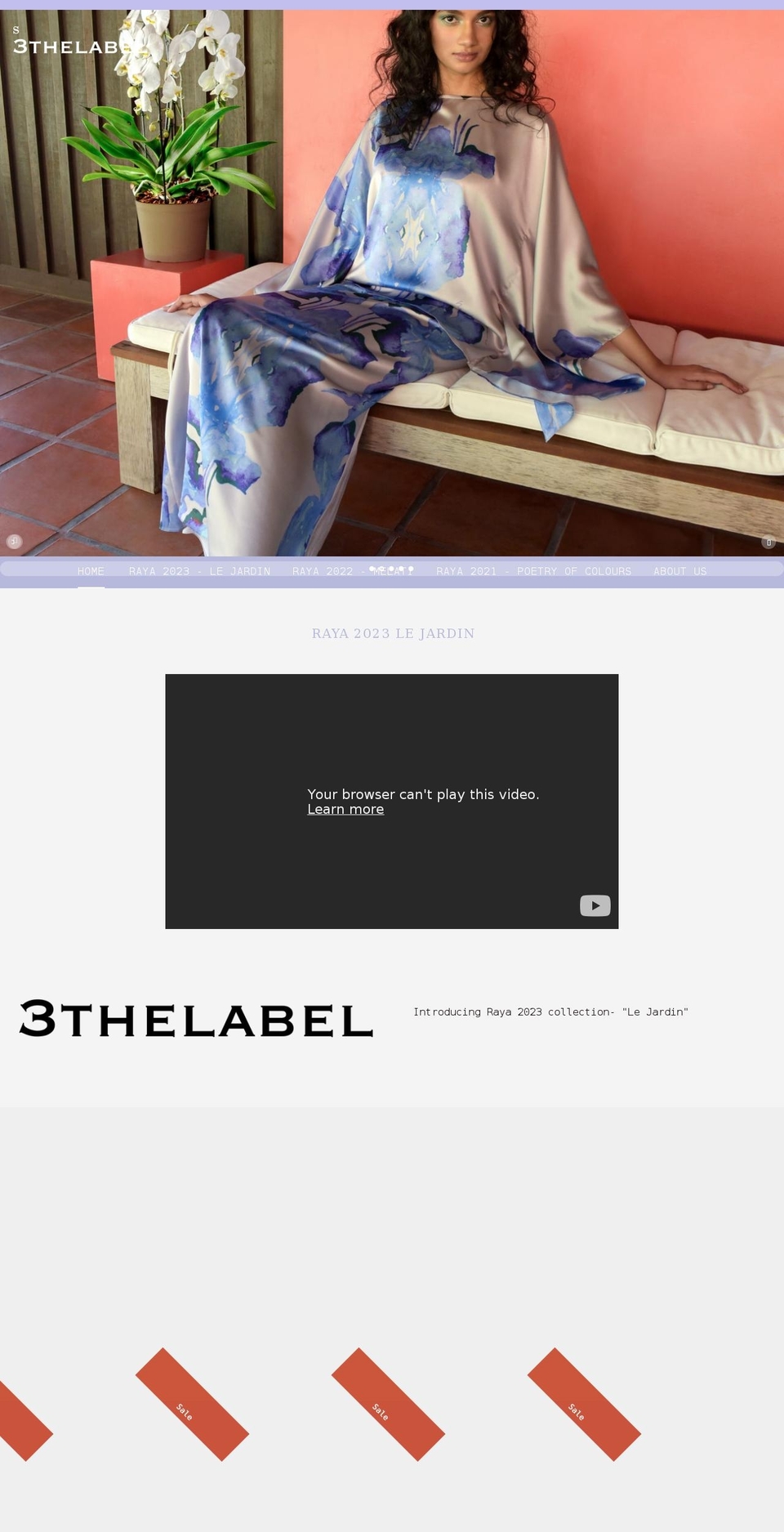 3thelabel.com shopify website screenshot