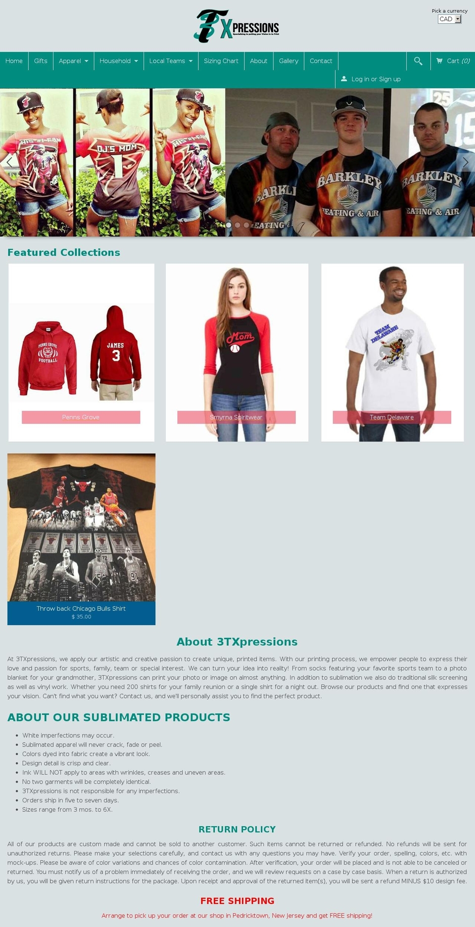 3txpressions.com shopify website screenshot