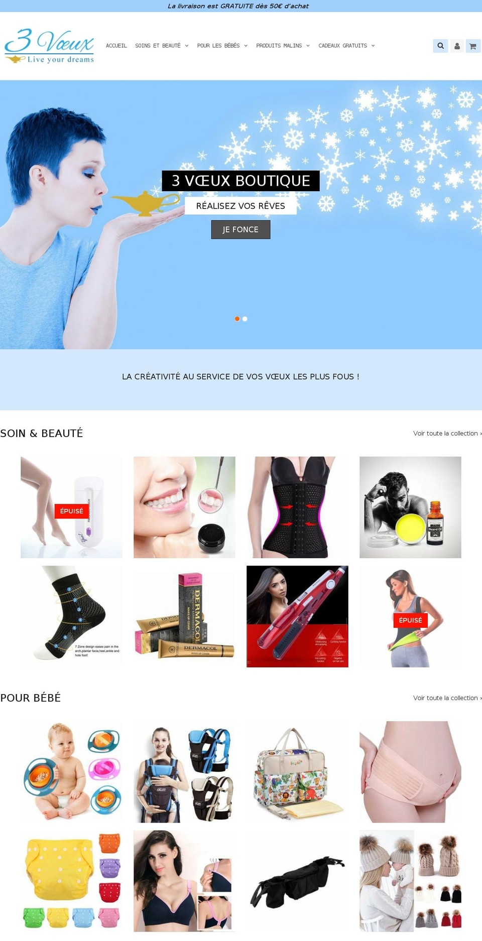 speedfly-1-09 Shopify theme site example 3voeux.com