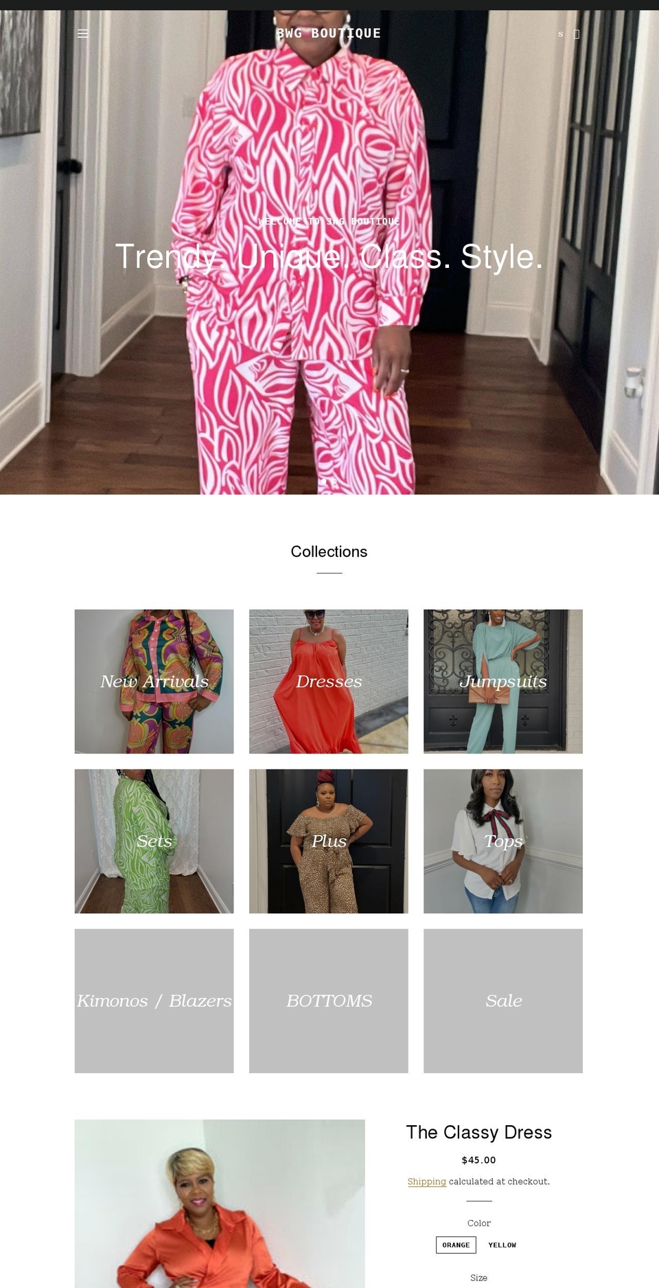 3wgboutique.com shopify website screenshot