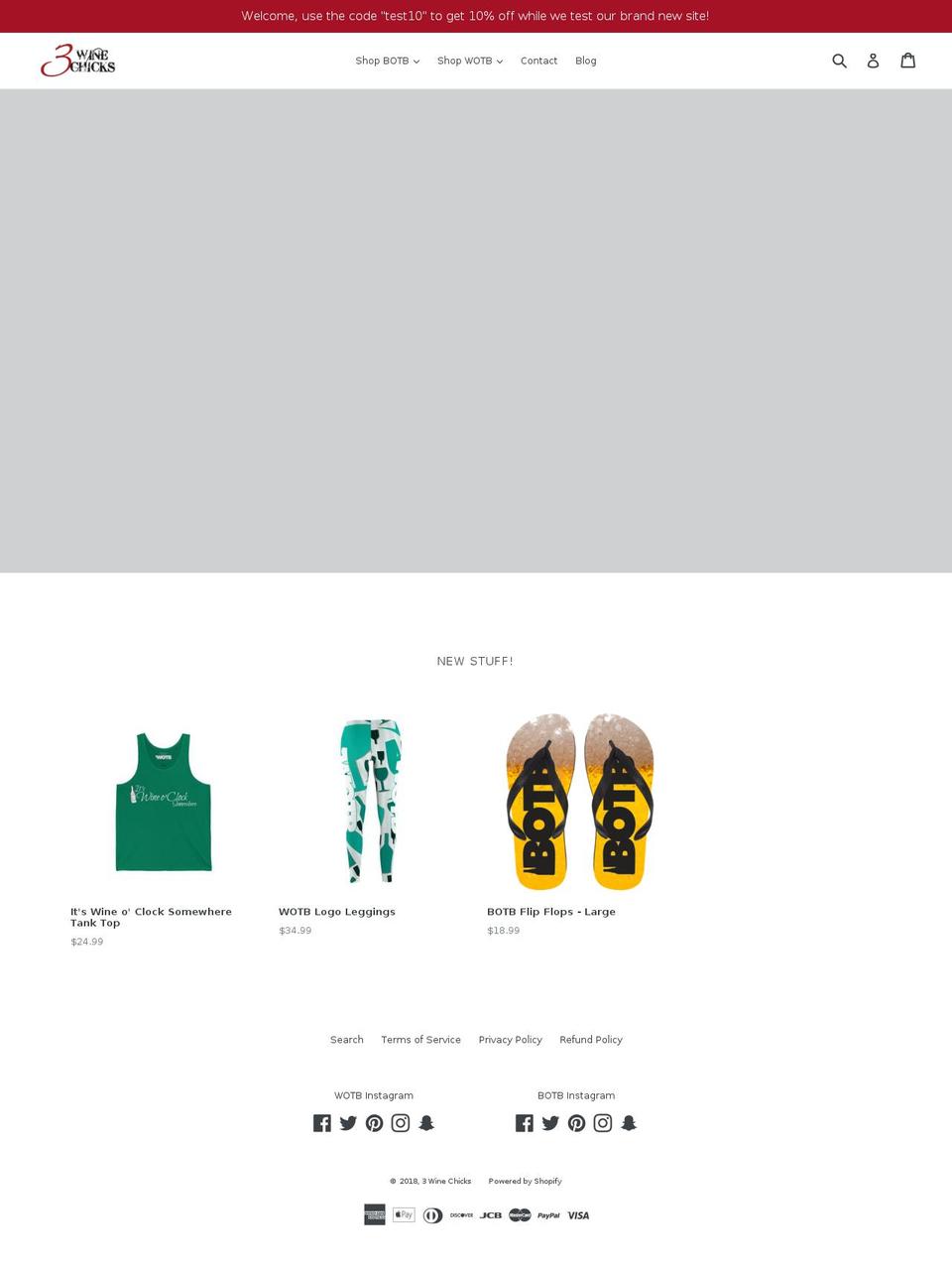 3winechicks.com — Shopify storefront screenshot