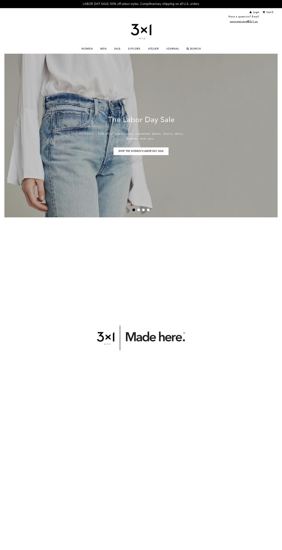 70% off sale Shopify theme site example 3x1-jeans.com