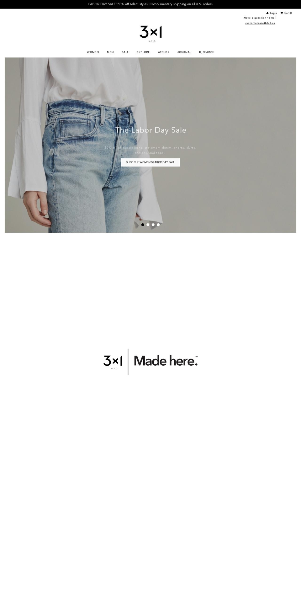 70% off sale Shopify theme site example 3x1denim.com