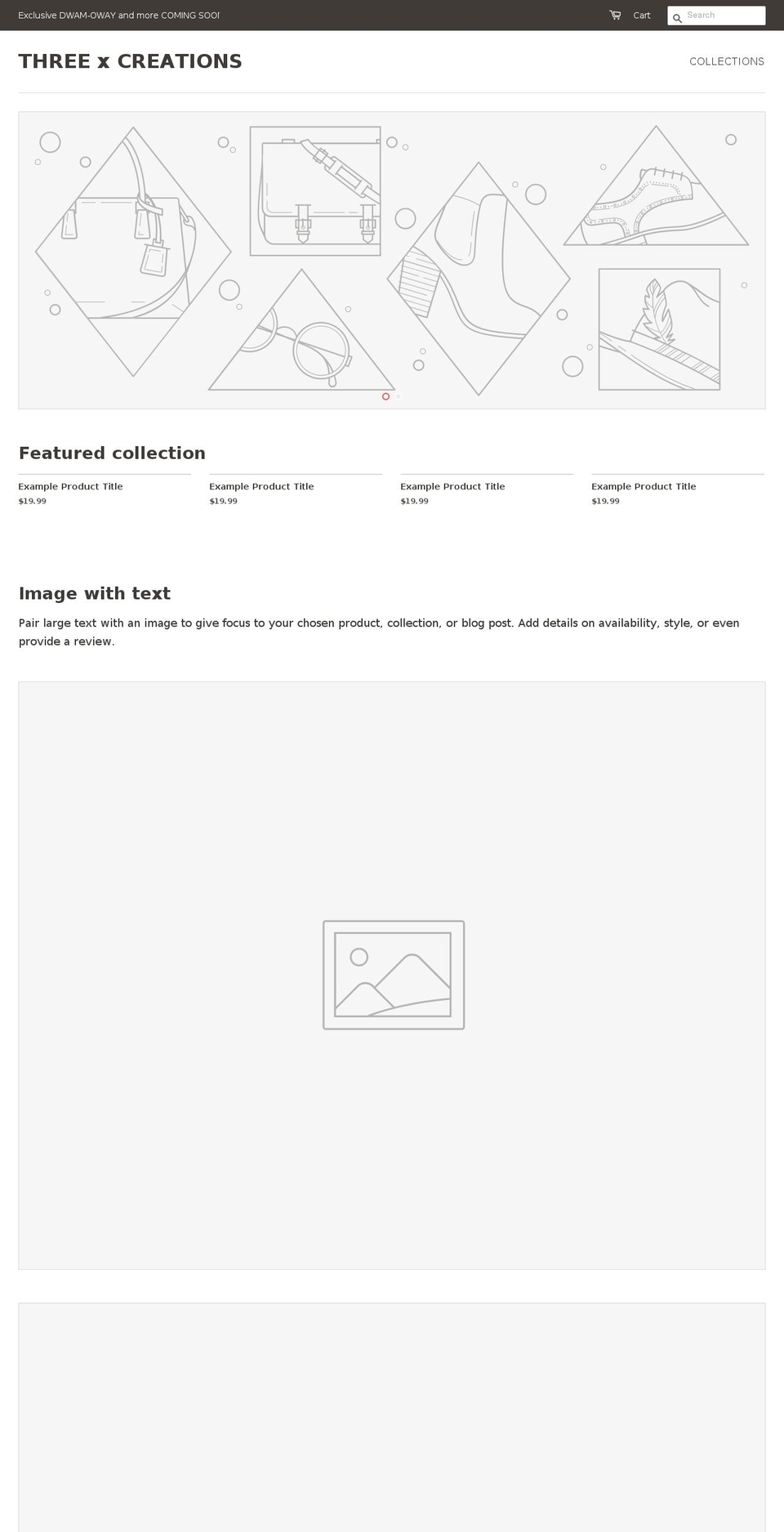 3xcreations.com — Shopify storefront screenshot