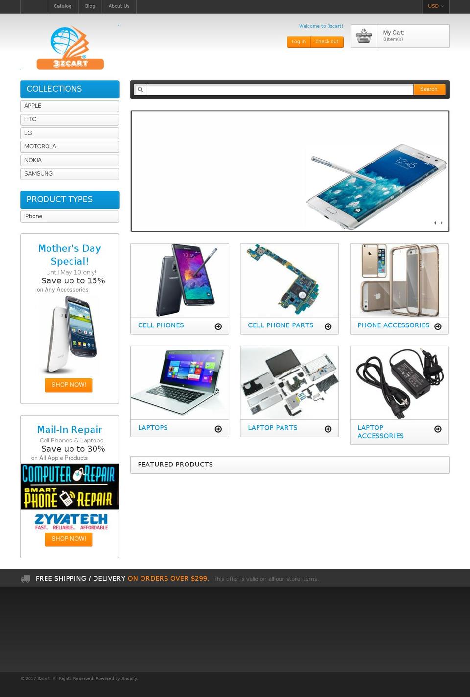 theme082 Shopify theme site example 3zcart.com