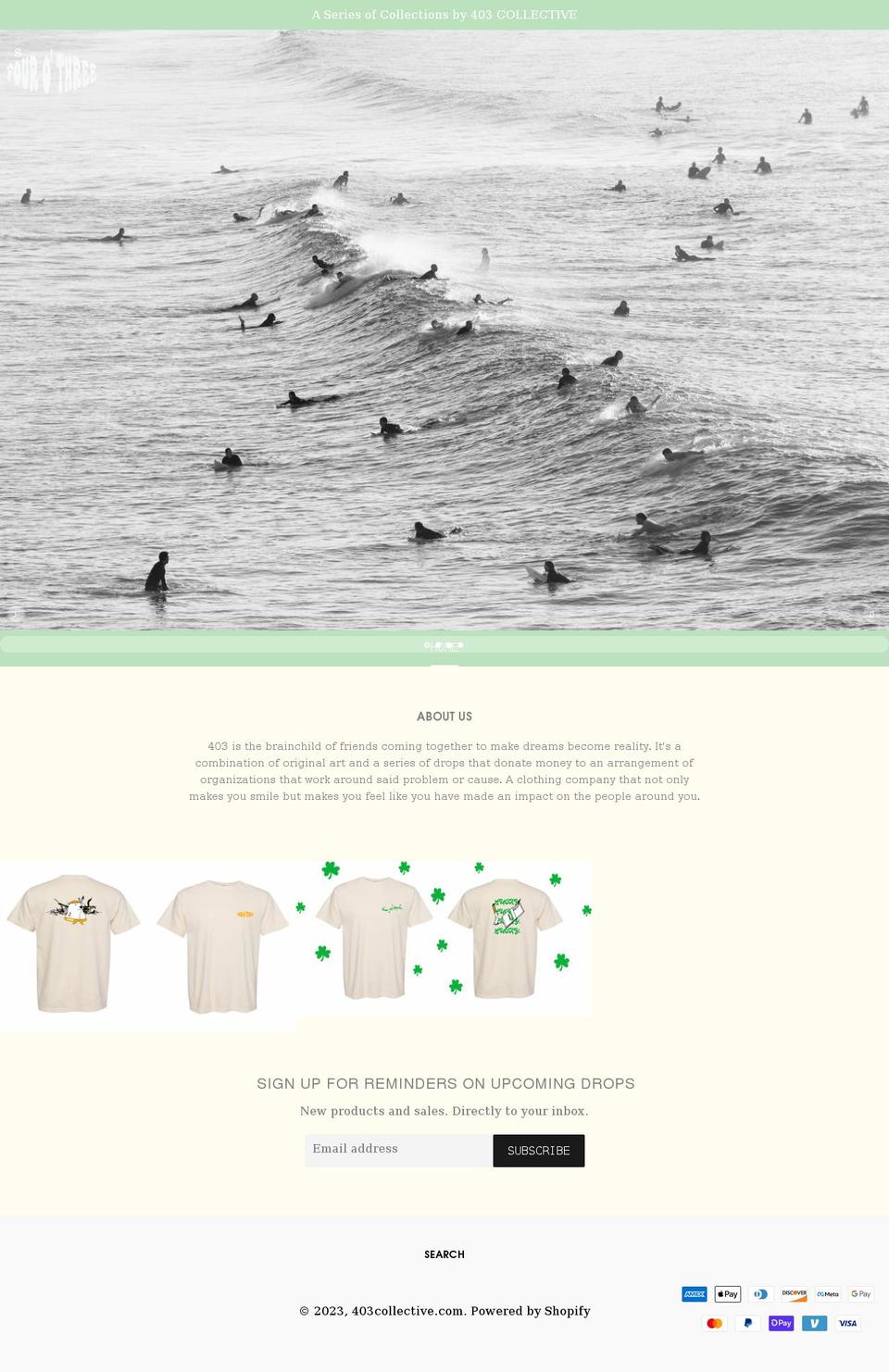403collective.com shopify website screenshot