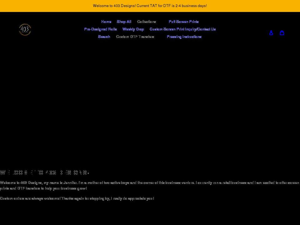 403designs.com shopify website screenshot