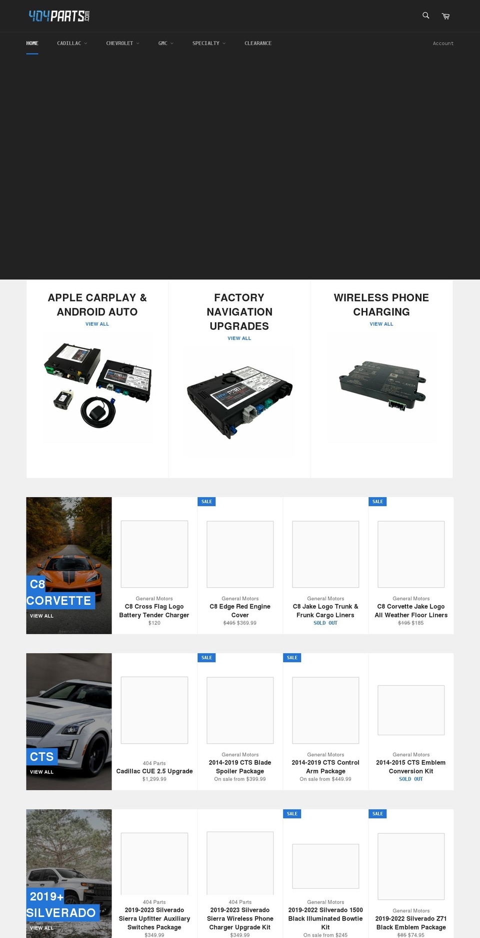 404parts.com shopify website screenshot
