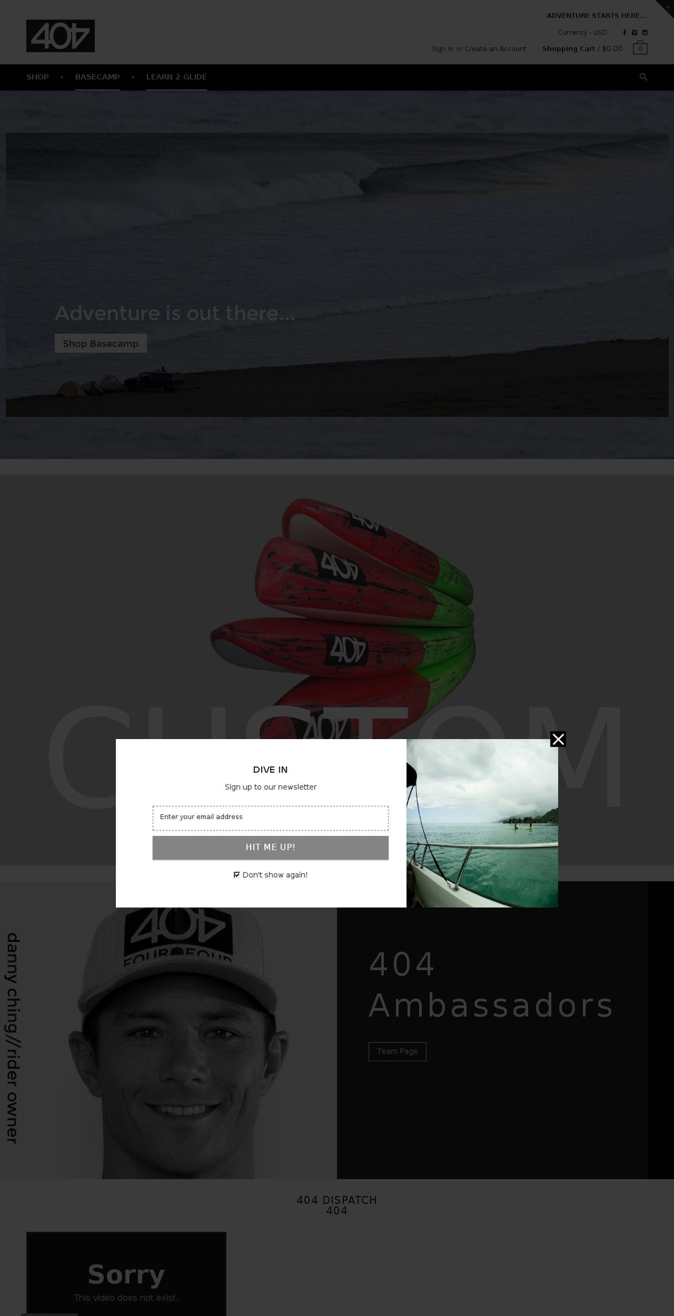 404sup.com shopify website screenshot